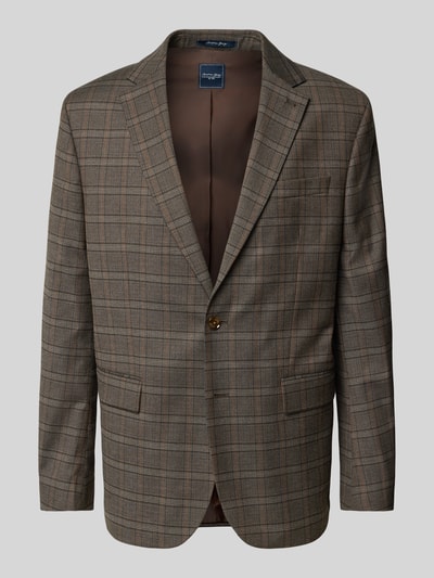 Christian Berg Men Regular Fit Sakko mit 2-Knopfleiste Mittelbraun 2