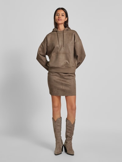 Guess Hoodie met strass-steentjes Taupe - 1