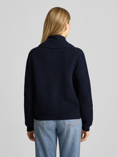 Stefanel Strickjacke mit Schalkragen und Pattentaschen Marine 5