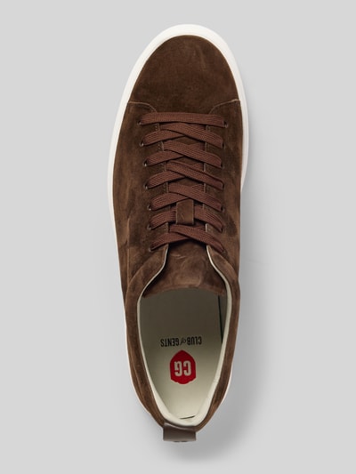 Produktfoto, Sneaker aus echtem Leder in Velours-Optik Modell 'Uwin' von CG - Club of Gents, brązowy, zaokrąglony kształt, sznurowanie, wysokość obcasa 3 cm, wysokość cholewki 8 cm, szerokość w rozmiarze 44: 10 cm