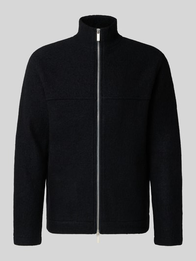 SELECTED HOMME Regular fit cardigan van zuivere wollen bouclé, model 'NEALY' Zwart - 2