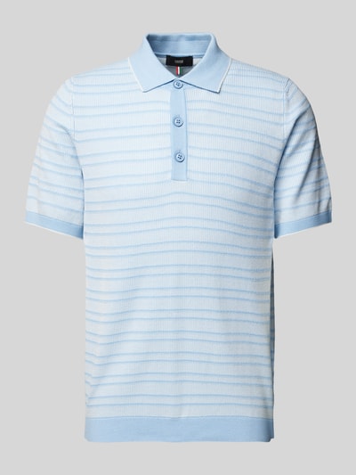 Cinque Regular Fit Poloshirt mit gerippten Abschlüssen Modell 'Flavius' Hellblau 2