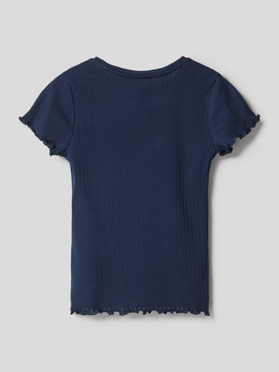 s.Oliver RED LABEL T-shirt met ribstructuur Marineblauw - 3