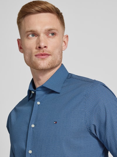 Tommy Hilfiger Regular fit zakelijk overhemd met all-over motief Marineblauw - 3
