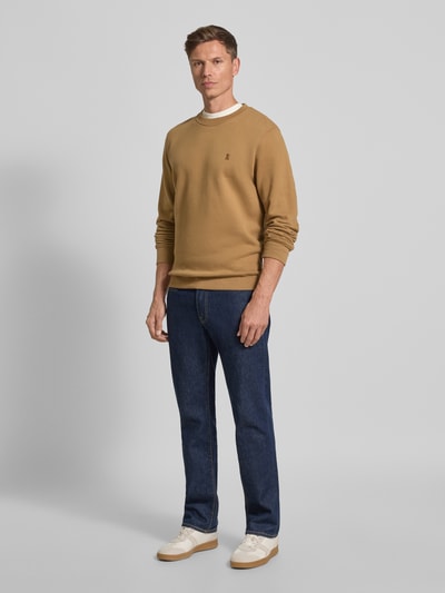 Armedangels Regular Fit Sweatshirt aus reiner Baumwolle Modell 'BAARO FLEECE' Camel 1