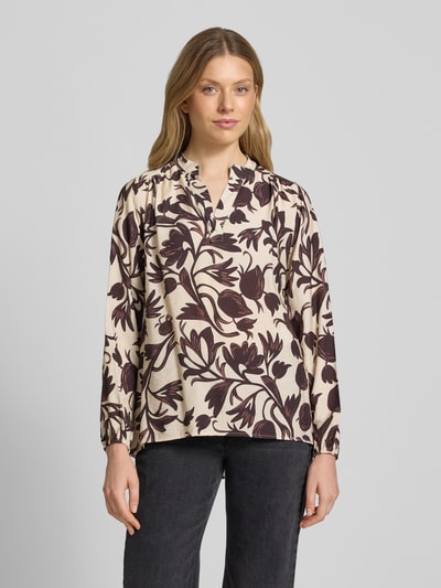 ZABAIONE Relaxed fit blouse van vicosemix, model 'Lu44z' Middenbruin - 4