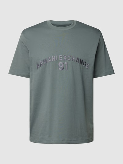 ARMANI EXCHANGE T-shirt met labelprint Rietgroen - 2