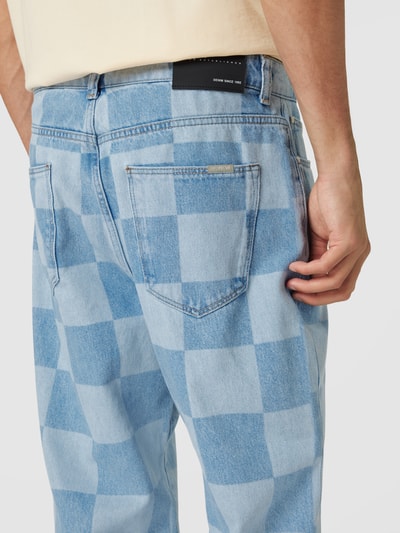 REVIEW Loose Fit Jeans mit Karomuster Blau 3