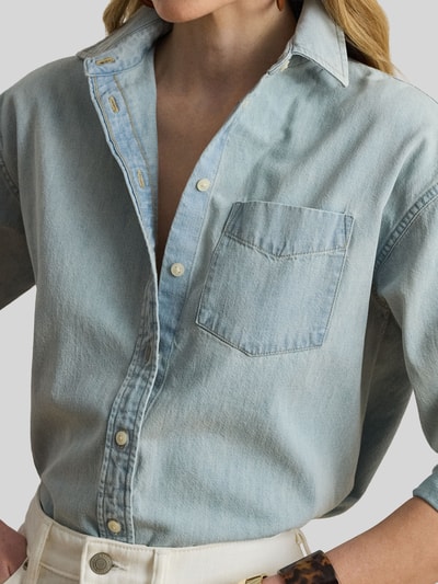 Lauren Ralph Lauren regular fit jeansblouse van puur katoen Jeansblauw gemêleerd - 3