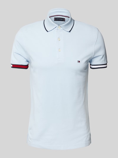 Tommy Hilfiger Slim Fit Poloshirt aus Baumwoll-Elasthan-Mix Hellblau 2
