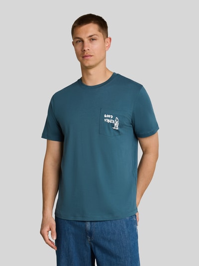 Tom Tailor Denim Regular Fit T-Shirt aus reiner Baumwolle Petrol 4