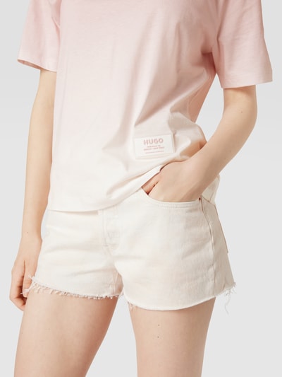 HUGO T-Shirt mit Label-Patch Modell 'Girlfriend' Hellrosa 3