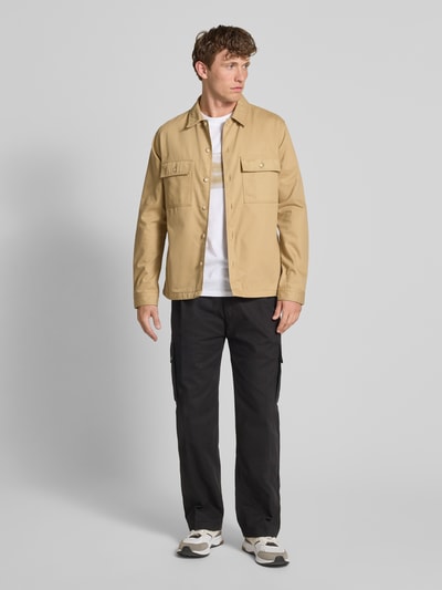 HUGO Hemdjacke mit Knopfleiste Modell 'Epoldo' Beige 1