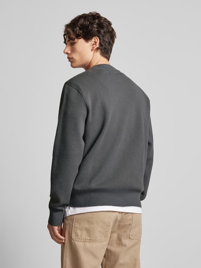 Jack & Jones Sweter z dzianiny z nadrukiem z logo model ‘VESTERBRO’ Antracytowy 5