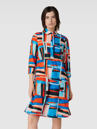 Christian Berg Woman Knielange jurk met all-over motief Blauw - 4