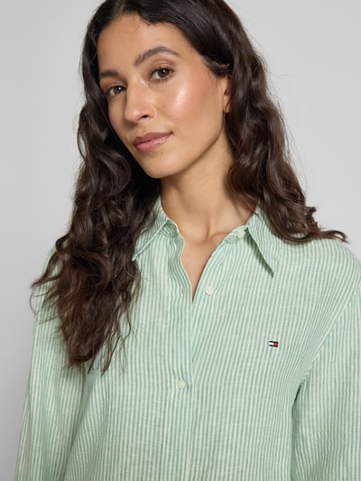 Tommy Hilfiger Regular fit overhemdblouse van puur linnen Lichtgroen - 3