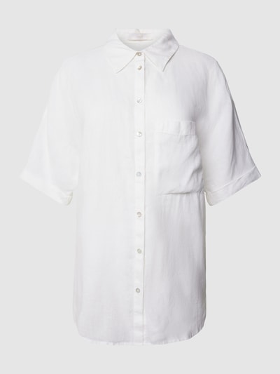 Mango Leinenhemd mit Brusttasche Modell 'PAI' Offwhite 1