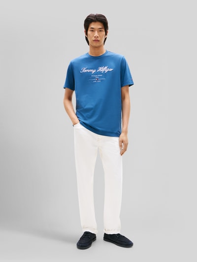 Tommy Hilfiger regular fit T-shirt van puur katoen Rookblauw - 1