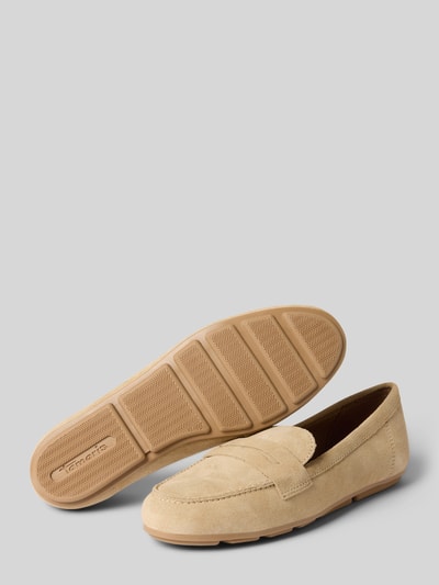 Tamaris Loafersy z naturalnej skóry welurowej Beżowy 4