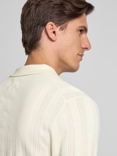 MCNEAL Regular Fit Strickpolo mit Strukturmuster Ecru 3