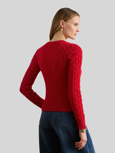 Lauren Ralph Lauren Slim Fit Strickjacke aus reiner Baumwolle Rot 5