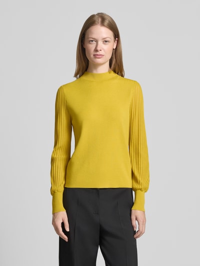 Zero Strickpullover aus Viskose-Mix mit Ballonärmeln GELB 4