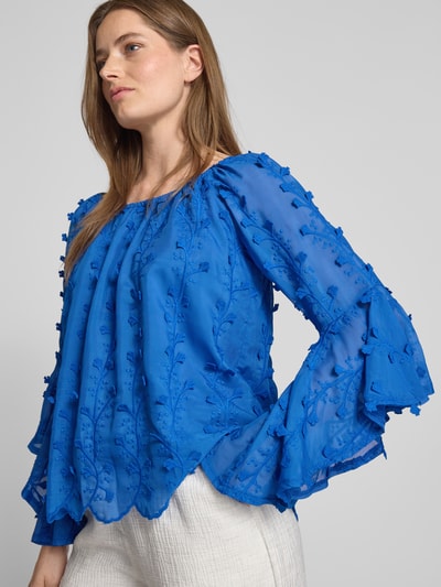 Apricot Blusenshirt mit Zierbesatz Marine 3