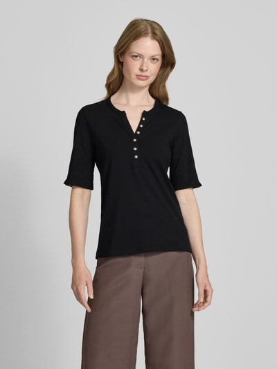 Betty Barclay T-shirt met V-hals en knoopsluiting Zwart - 4