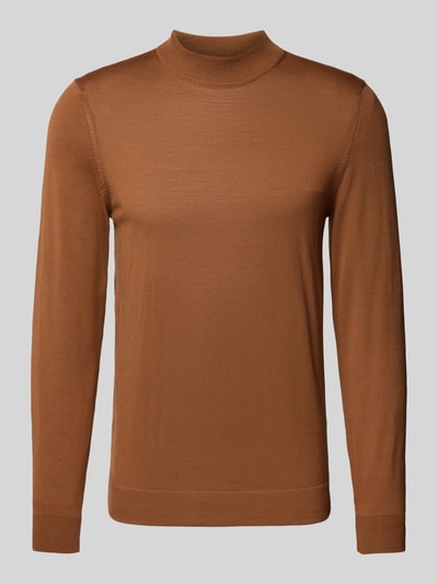 Strellson Gebreide pullover met ribboorden, model 'Marek' Hazelnoot - 2