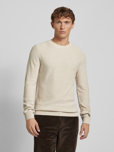 Jack & Jones Premium Sweter z dzianiny z prążkowanymi wykończeniami model ‘LUCAS’ Złamany biały 4