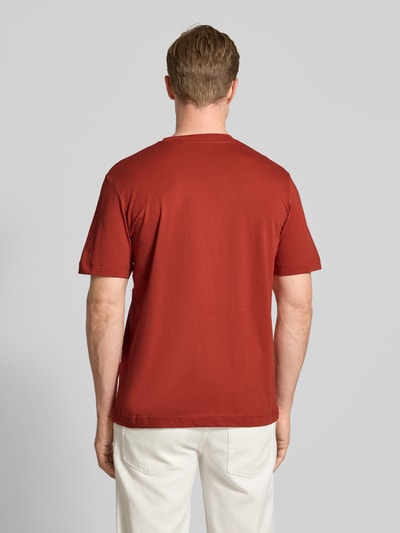 Tom Tailor Regular Fit T-Shirt aus reiner Baumwolle Dunkelrot 5