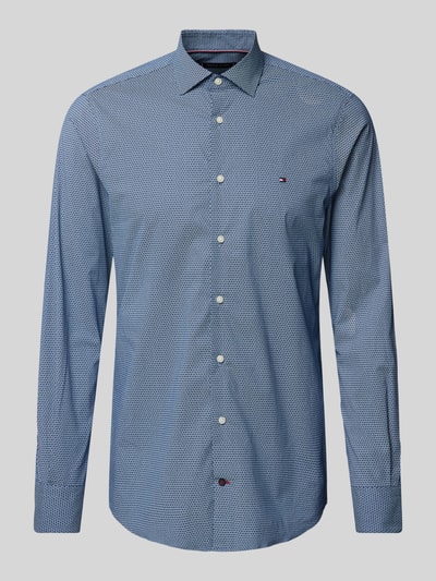 Tommy Hilfiger Tailored Slim fit zakelijk overhemd met kentkraag, model 'Parker' Marineblauw - 2