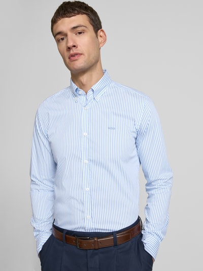 BOSS Slim Fit Business-Hemd mit Label-Stitching Modell 'Roan' Bleu 3