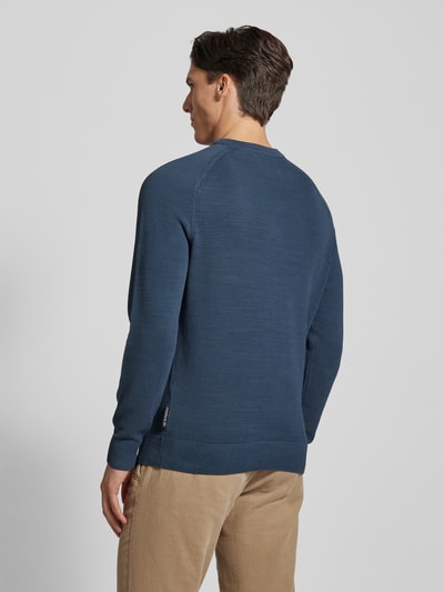 Marc O'Polo Regular Fit Strickpullover mit Ripp-Optik Rauchblau 5