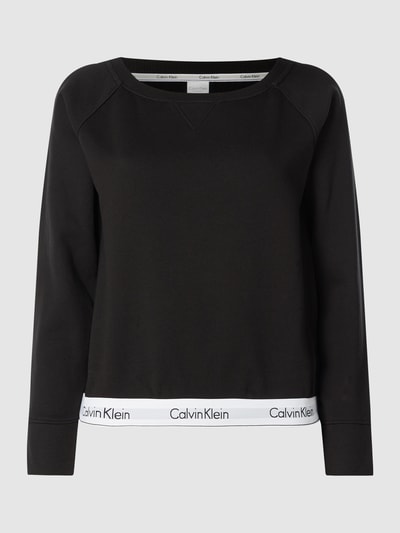 Calvin Klein Underwear Bluza o pudełkowym kroju z raglanowymi rękawami Czarny 2