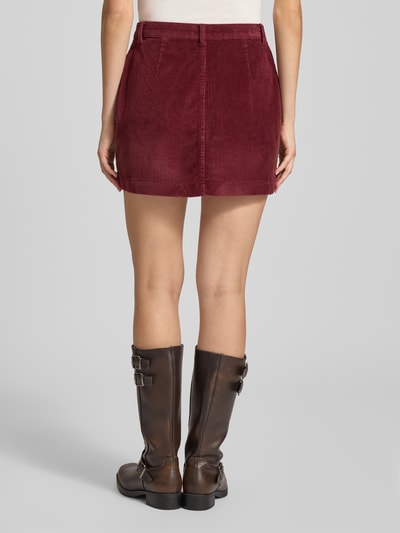 Only Spódnica mini sztruksowa z mieszanki bawełny model ‘AMAZING GLOBAL’ Ciemnoczerwony 5