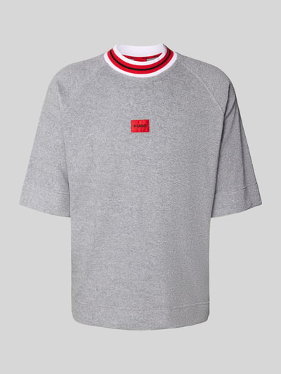 HUGO T-Shirt mit Label-Print Modell 'JAXON' Hellgrau 2