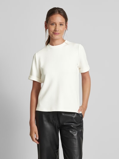 Selected Femme T-shirt met geribde ronde hals Wit - 4