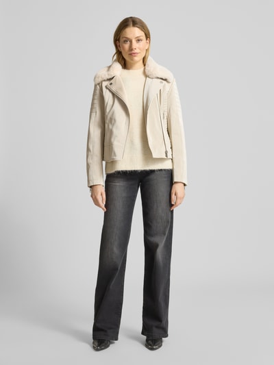 Guess Bikerjacke mit Reißverschlusstaschen Modell 'DARCEY' Ecru 1