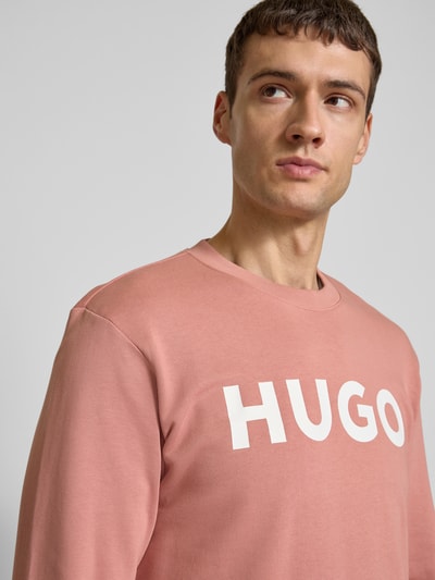 HUGO Sweatshirt mit Label-Print Lachs 3