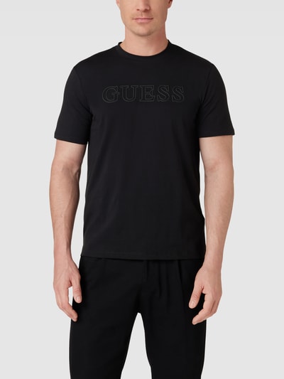 Guess Activewear T-Shirt mit Label-Print Modell 'ALPHY' BLACK 4