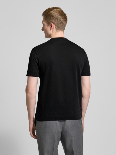 Emporio Armani T-Shirt mit geripptem Rundhalsausschnitt Black 5