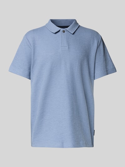 Tom Tailor Regular Fit Ripp Poloshirt mit Stretch-Anteil Rauchblau 2