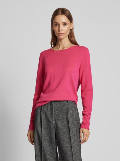 Fynch-Hatton Pullover aus Woll-Mix mit Label-Detail Pink 4