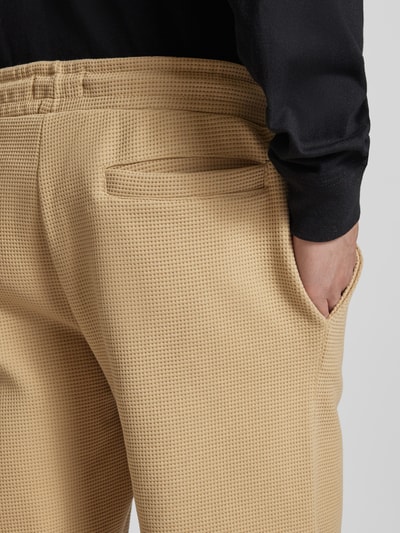 Blend Regular fit sweatshorts met structuurmotief, model 'CASPER' Beige - 3