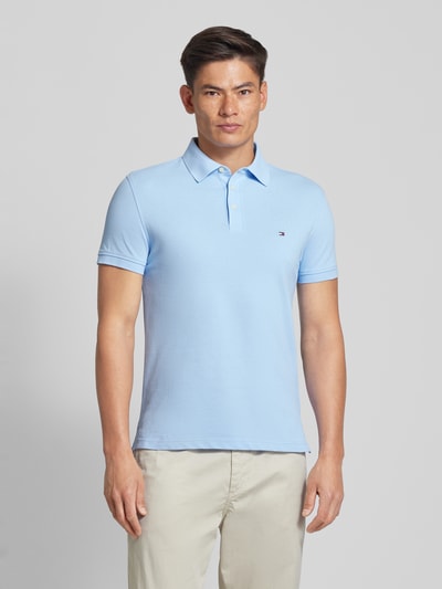 Tommy Hilfiger Slim Fit Poloshirt mit Logo-Stitching Hellblau 4