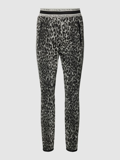 Cambio Comfortbroek met dierenprint all-over, model 'RANEE GALLON' Zwart - 2