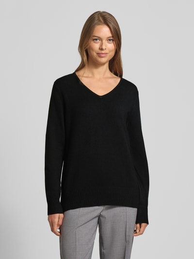 Christian Berg Woman Bluzka z długim rękawem o kroju regular fit z imitacji dzianiny z mieszanki wiskozy Czarny 4