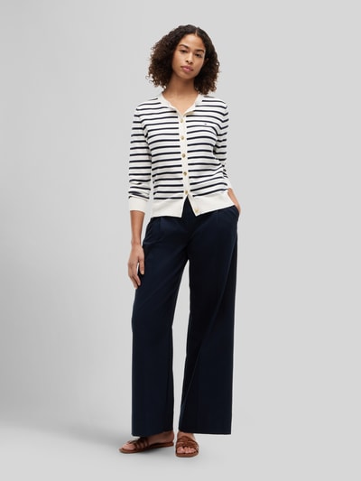 Tommy Hilfiger Regular Fit Strickjacke aus Baumwoll-Mix mit goldenen Knöpfen Ecru 1