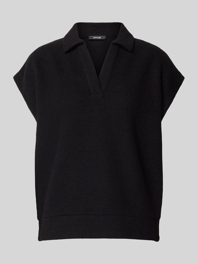 OPUS Bluzka z dzianiny z dekoltem w serek model ‘Goste’ Czarny 2